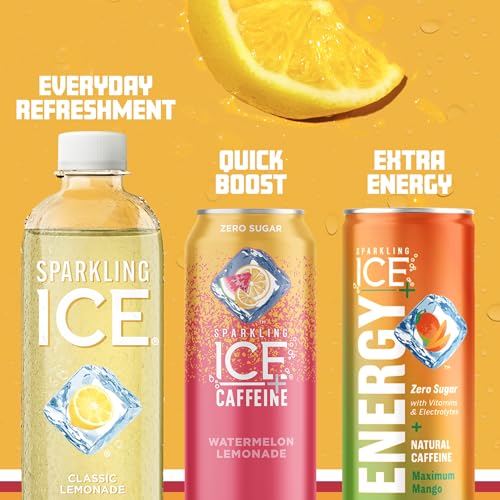 Sparkling Ice, Classic Lemonade Sparkling Water, Zero Sugar Flavored Water Sparkling ICE