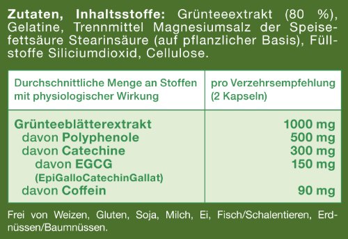 Jarrow Formulas Green Tea 500 mg - 100 Veggie Capsules - Antioxidant Support