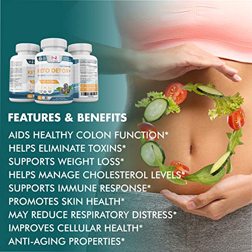 Advanced Keto Colon Cleanser & Detox for Weight Loss - Aids Healthy Colon Function Slim Heat