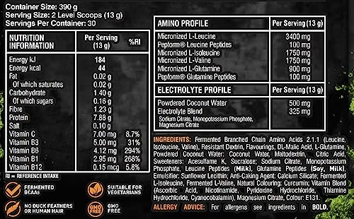 Grenade Defend BCAA Powder, Green Apple, 390 g (7 g BCAA's Per Serving - 30 Servings Grenade