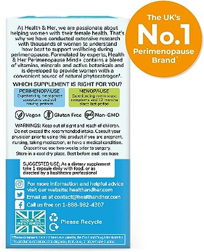 Health & Her Perimenopause Mind, Cognitive Function Support, Pre-Menopause Health and Her