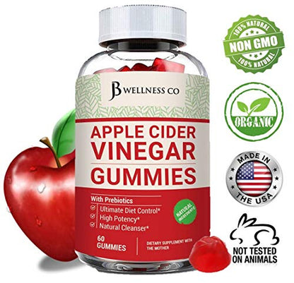 (2-Pack | 120 Gummies) Premium Apple Cider Vinegar Gummies - Raw, Natural, Unfiltered ACV