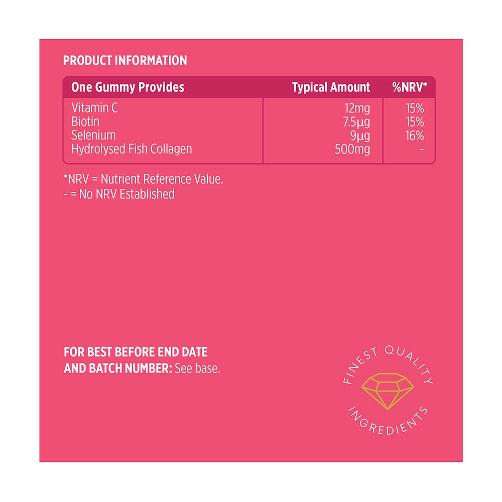 Vitawell Collagen Total Beauty Gummies | 50 Strawberry Flavour Gummies Vitawell