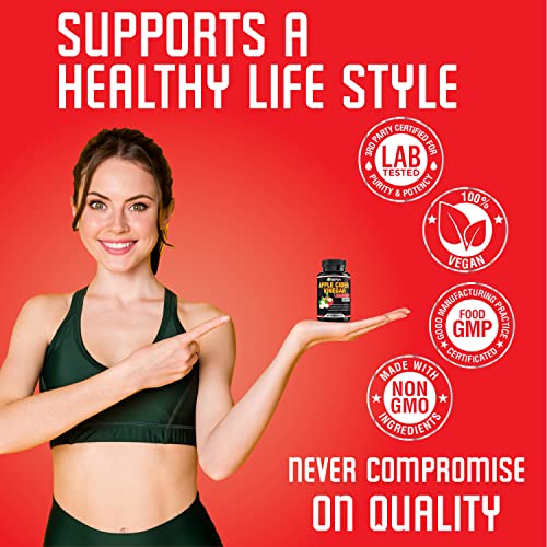 Apple Cider Vinegar Capsules - 5050mg Formula Pills with Black Pepper Extract BEBEFEN