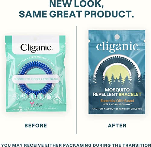Cliganic 50 Pack Mosquito Repellent Bracelets, DEET-Free Bands, Individu Cliganic