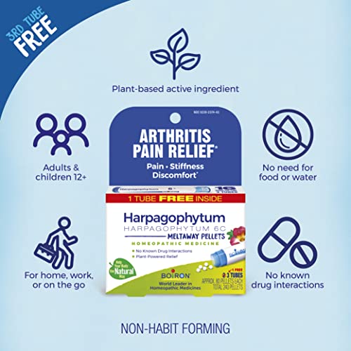 Boiron Harpagophytum 6C Homeopathic Medicine for Arthritis Pain Relief, Pain, Stiffness, Discomfort Boiron