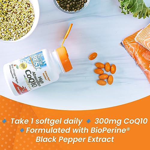 Doctor's Best High Absorption CoQ10 with BioPerine, Heart Health & Energy Production Doctor's BEST