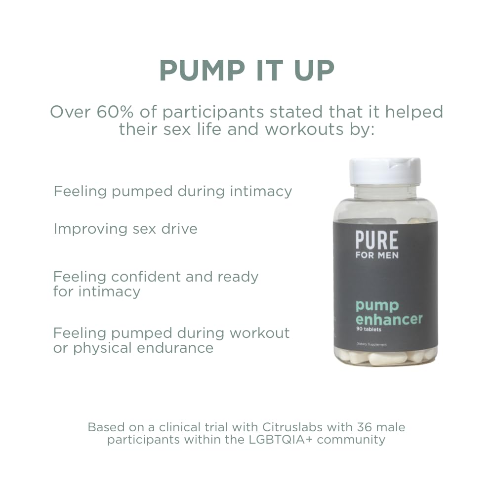 Pure for Men Pump Enhancer | Pre Workout Supplement for Muscle Pump, Stamina Pure for Men
