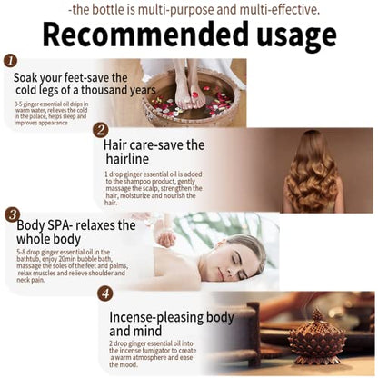 (2pc 60ml) Belly Drainage Ginger Oil, Slimming Tummy Ginger Oil, Ginger Oil Drainage Massage