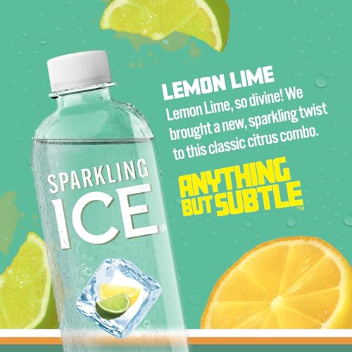 Sparkling Ice, Lemon Lime Sparkling Water, Zero Sugar Flavored Water, with Vitamins Sparkling ICE