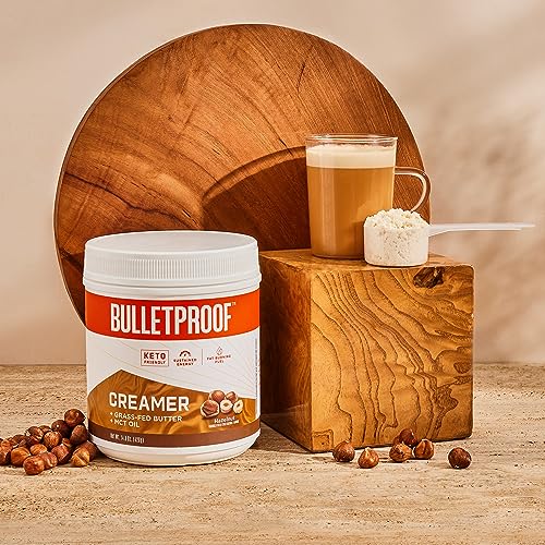Bulletproof Hazelnut Creamer, 14.8 Ounces, Keto Coffee Creamer with MCT Oil and Grass Bulletproof