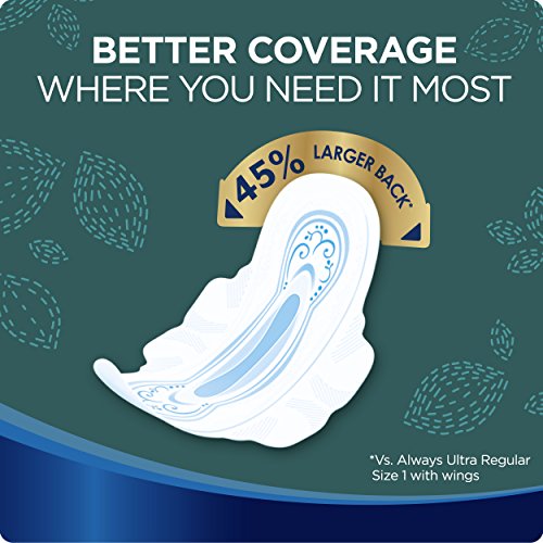 Always Ultra Thin Size 4 Overnight Pads With Wings Unscented, 14 Count (3700030165) Always
