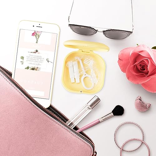 Retainer Case with Mirror and Vent Holes, Cute Retainer Holder Case Compatible with Invisalign Heigoeost