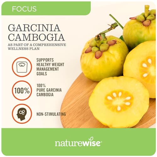 Naturewise Garcinia Cambogia with Pure Garcinia Cambogia Extract, 60% HCA Concentrati NatureWise
