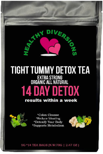 Healthy Diversions Tight Tummy Detox Tea, Extra Strength Results Within a Week Reduce 
