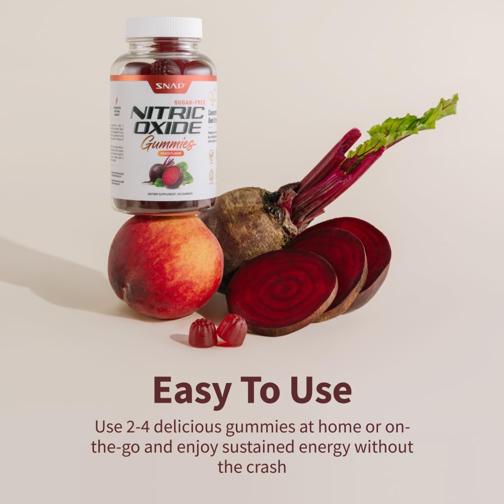 Snap Supplements Nitric Oxide Beet Root Gummies - Support Healthy Blood Circulation Snap Supplements