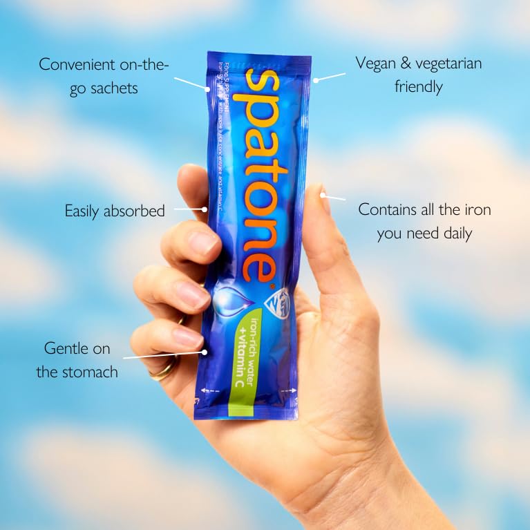 Spatone Natural Liquid Iron Supplement, Apple Flavour With Vitamin C (28 Sachets) Spatone