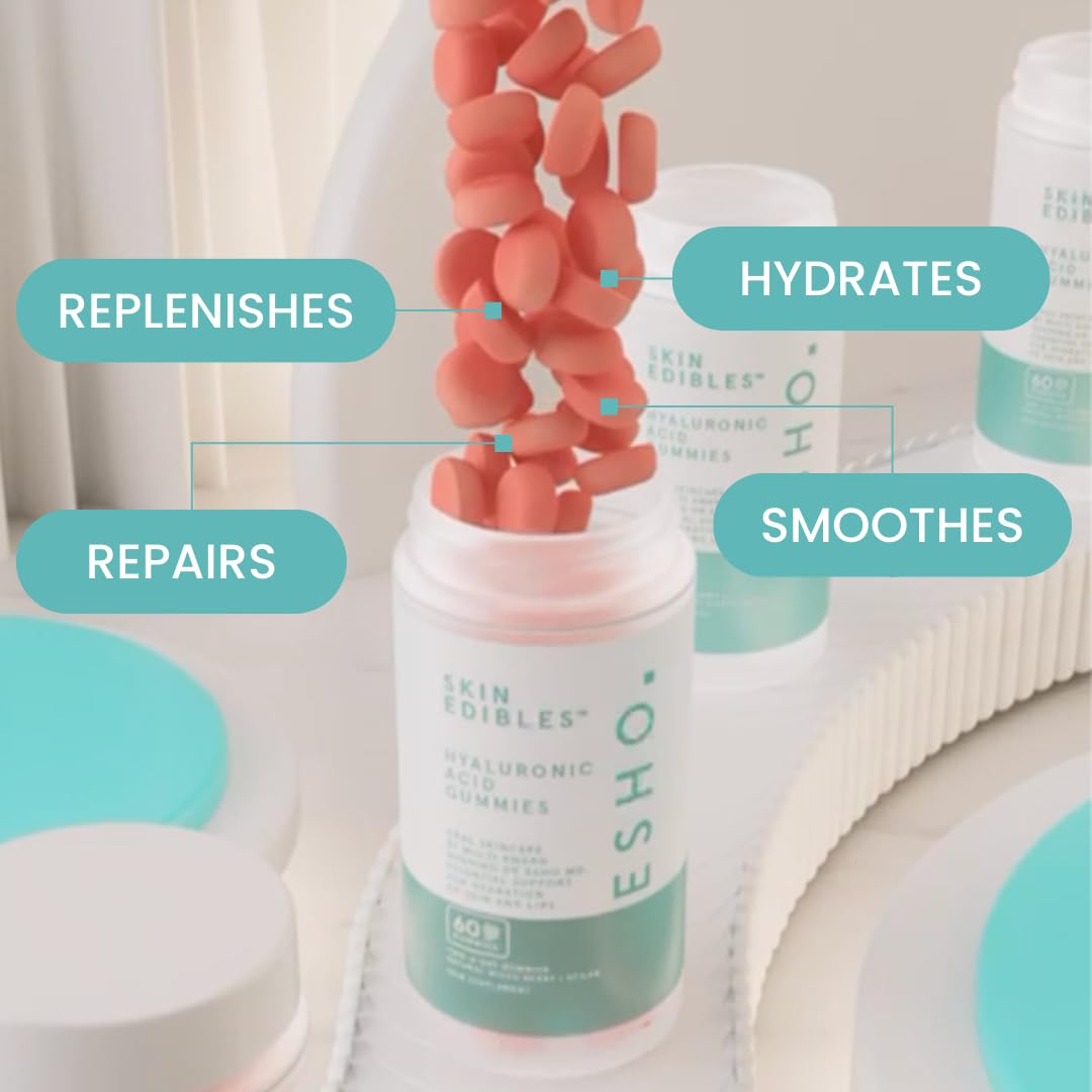 ESHO. Skin Edibles - Hyaluronic Acid-Infused Skin & Lip Care Gummies ESHO