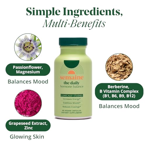 Semaine Peri/Menopause Bundle for Thicker Hair, Hot Flashes, Deeper Sleep, Fewer Cravings, Better Moods Semaine
