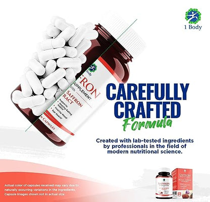 1 Body Saffron Extract 8825 – Antioxidant & Mood Support Saffron Supplement