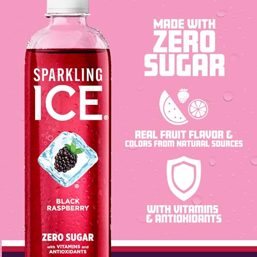 Sparkling Ice, Black Raspberry Sparkling Water, Zero Sugar Flavored Water, with Vitamins Sparkling ICE