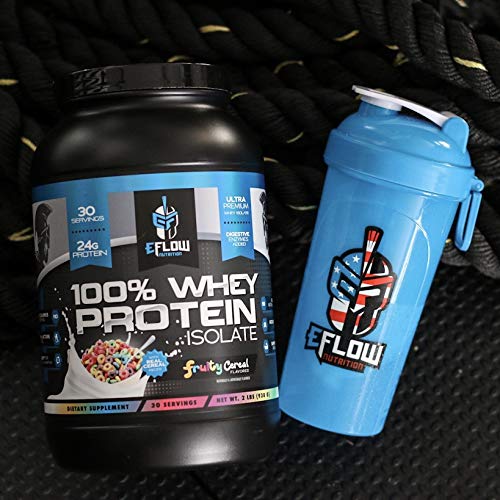 eFlow Nutrition 100% Whey Protein Isolate - Gluten & Lactose-Free Digestive Enzymes eFlow Nutrition