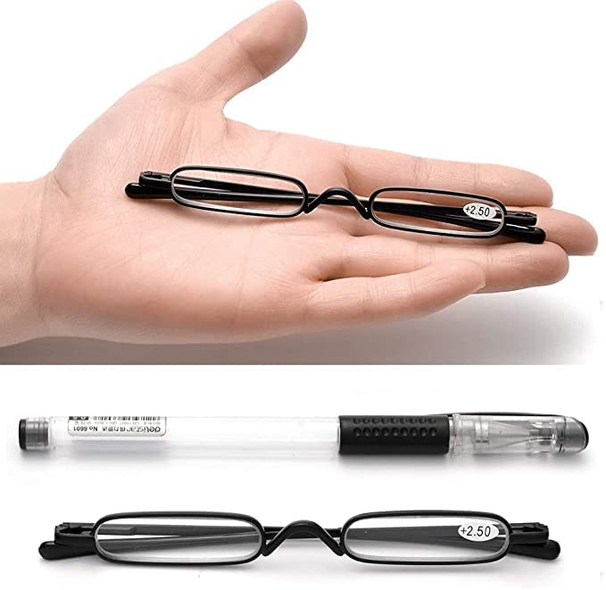 Viseng 2 Pairs Slim Pocket-Sized Metal Reading Glasses: Your Stylish Travel Companion 