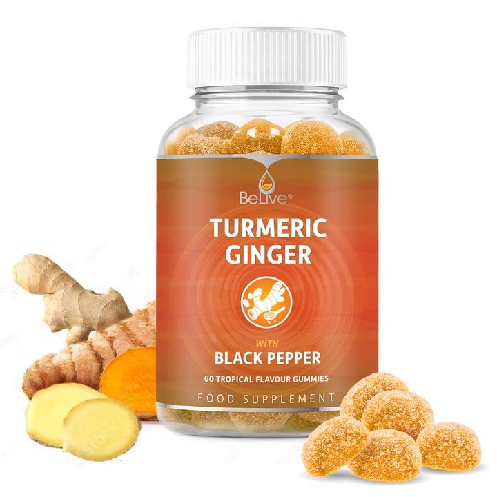 BeLive Turmeric Curcumin with Black Pepper & Ginger - Turmeric and Ginger Supplement BeLive