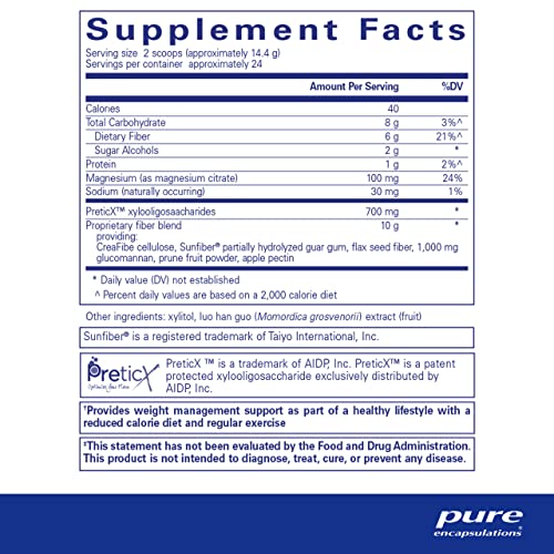 Pure Encapsulations PureLean Fiber | Powdered Blend of Soluble and Insoluble Fibers to Promote Weight Management Pure Encapsulations