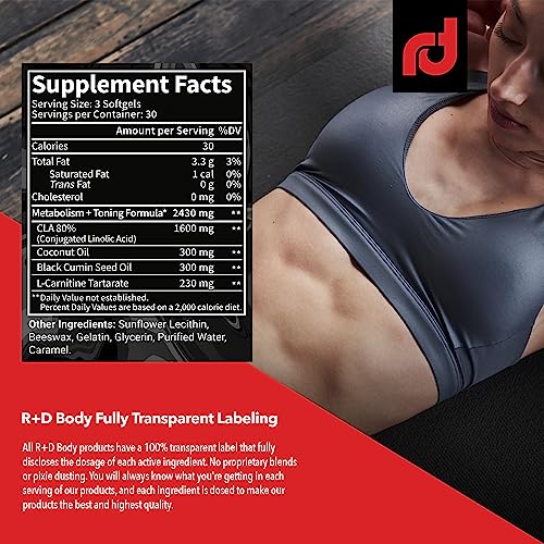 R+D Body Super Tone - Extreme CLA Supplement for Muscle Preservation, Enhanced Body R+D Body