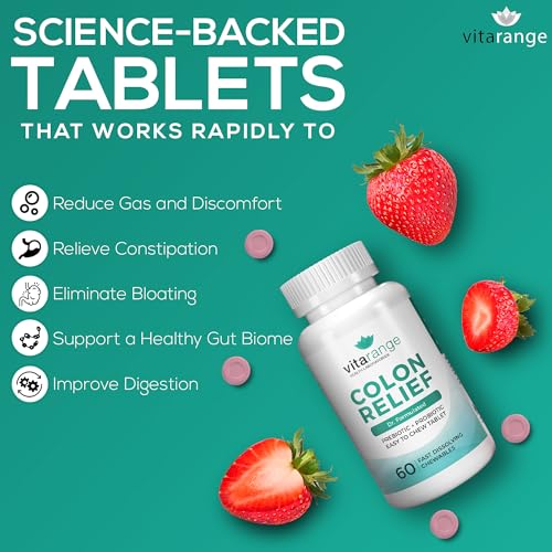 Colon Relief by VitaRange- Fast Constipation and Bloating Relief with Sunfiber Prebiotic Vita Range