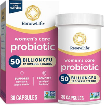 Renew Life Women's Probiotic Capsules, 50 Billion CFU Guaranteed, Supports Vaginal, Urinary