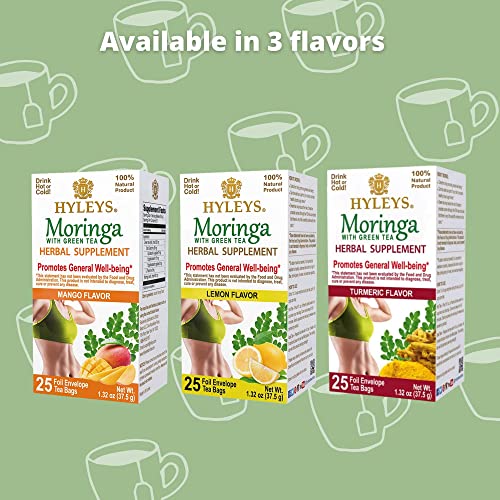 Hyleys Tea Moringa Oleifera with Mango Flavor - 25 Tea Bags (Miracle Tree Tea) HYLEYS