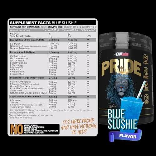 EHP Labs Pride Pre Workout Powder Energy Supplement - Sugar Free Preworkout for Men EHP Labs