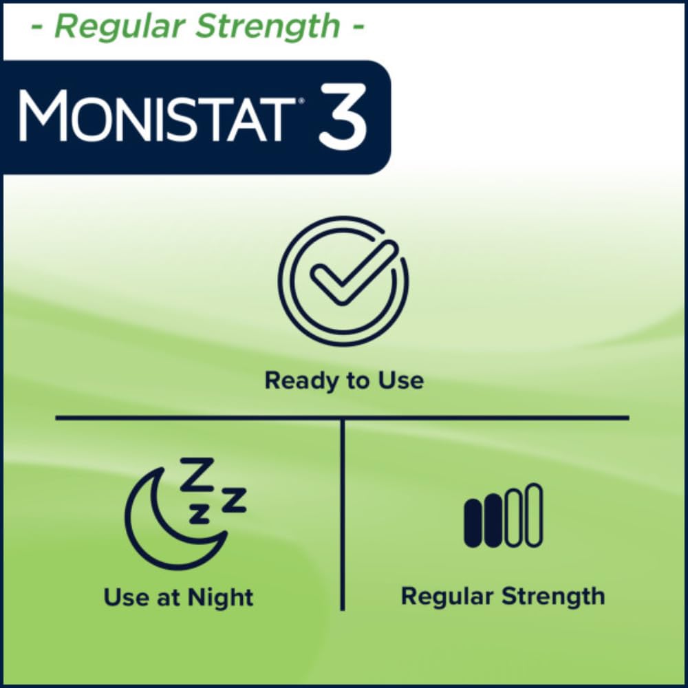Monistat 3 Vaginal Cream, 3-Day Treatment Combination Pack, 3 Ovule Inserts and External Cream Monistat