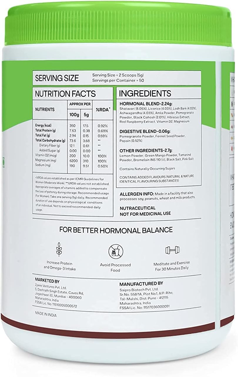 NACHT Plant Based HerBalance Menopause Relief Drink (with Black Cohosh, Lodh Bark & Licorice) NACHT