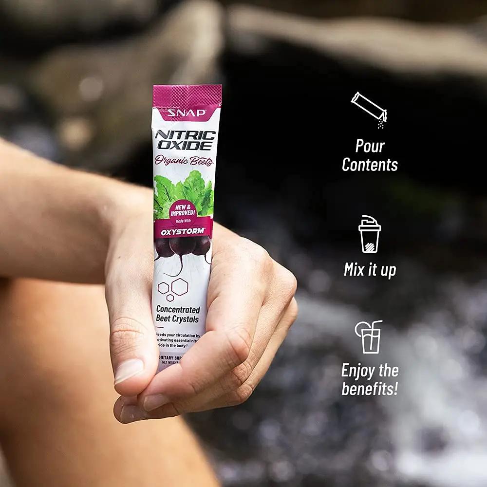 Snap Supplements Nitric Oxide Organic Beet Root Powder, Circulation Superfood On-The-Go Snap Supplements