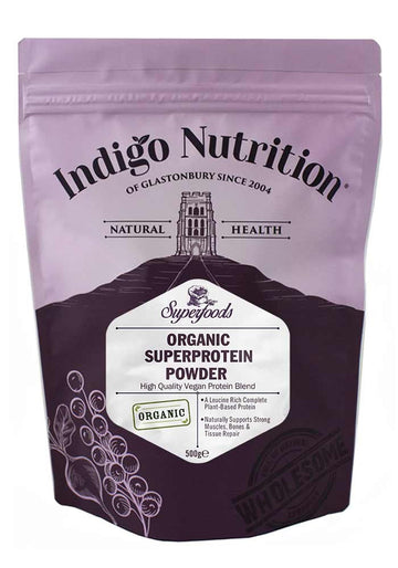 Indigo Herbs Organic Super Protein Powder Blend | 500g | 19g Protein | 16 Servings