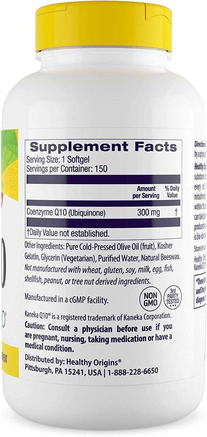 Healthy Origins CoQ10 (Kaneka Q10), 300 mg - Heart Health & Energy Supplement Healthy Origins