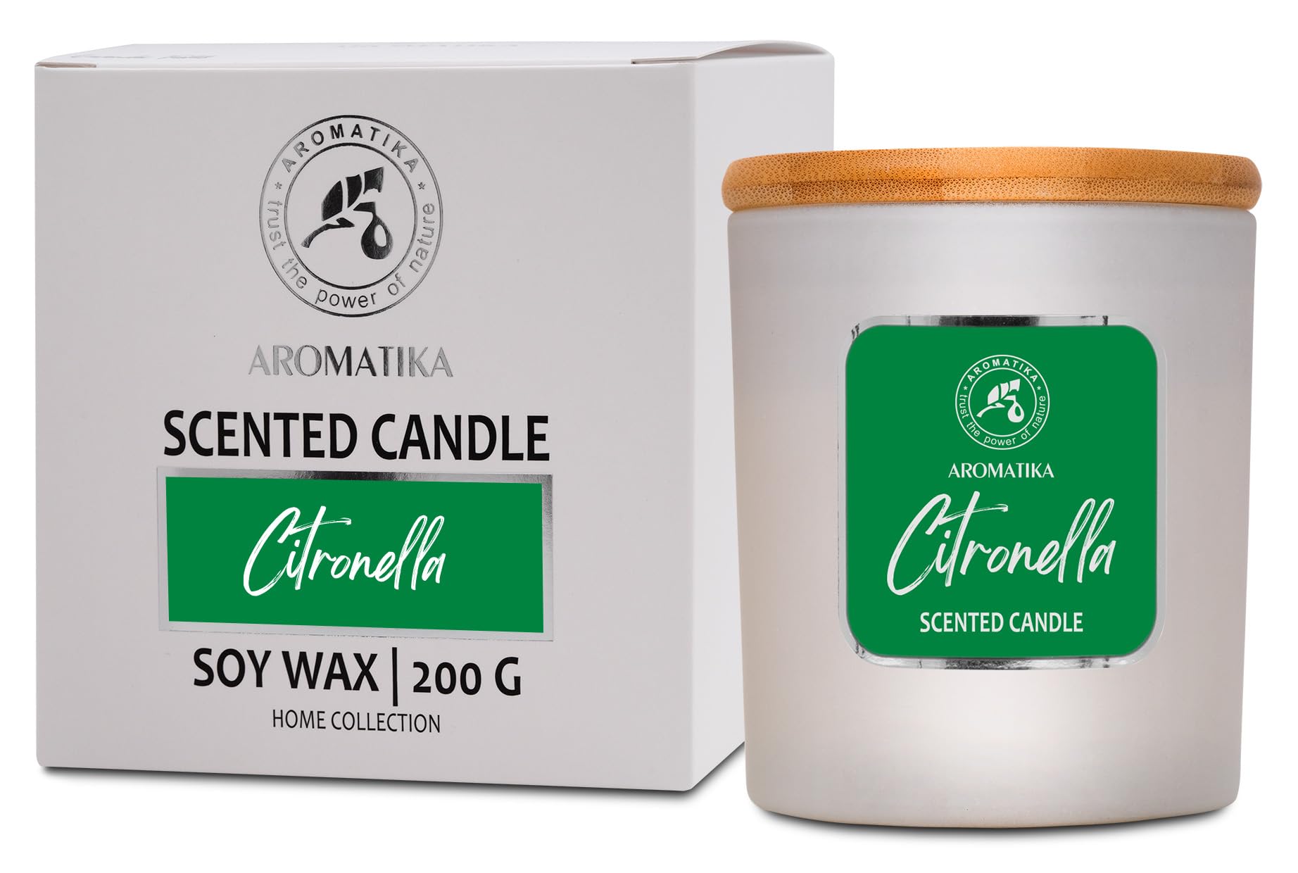 Scented Candle Citronella 200g - Aromatherapy Candle - Soy Wax Candles for Home Scented