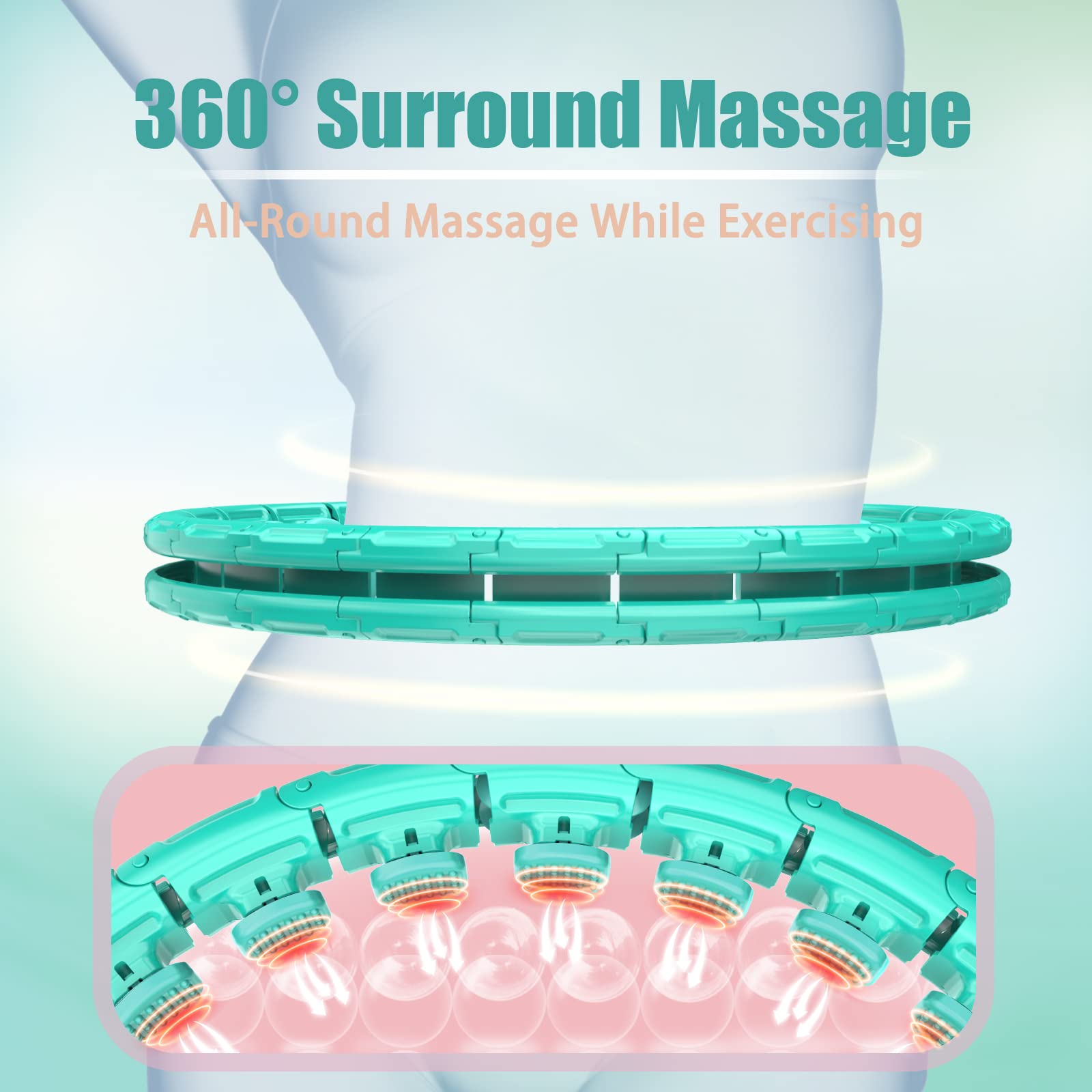 OurStarry 32 Knots Weighted Workout Hoop Plus Size, Smart Waist Exercise Ring OurStarry