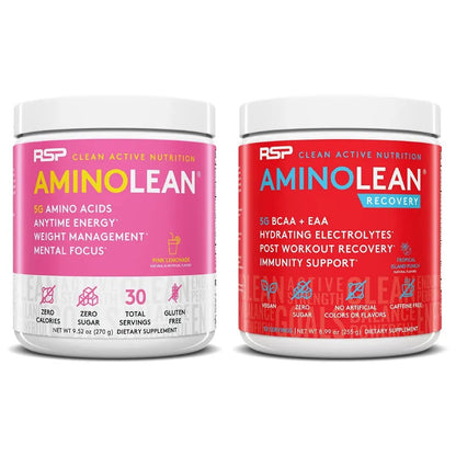 RSP NUTRITION AminoLean Pre Workout Energy (Pink Lemonade 30 Servings)