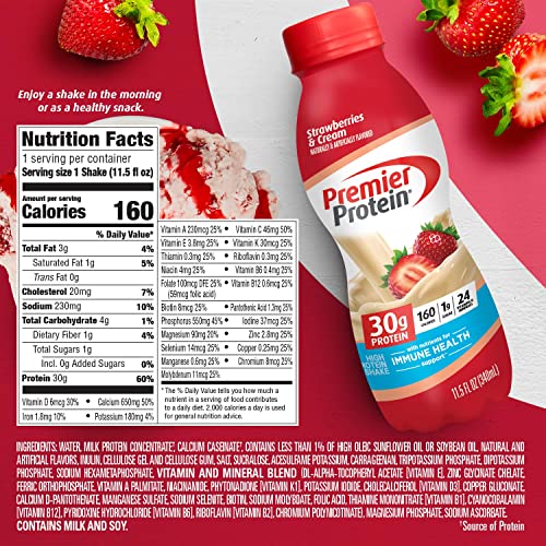 Premier Liquid Protein Shake -24 Vitamins & Minerals/Nutrients to Support Immune Health Premier Protein