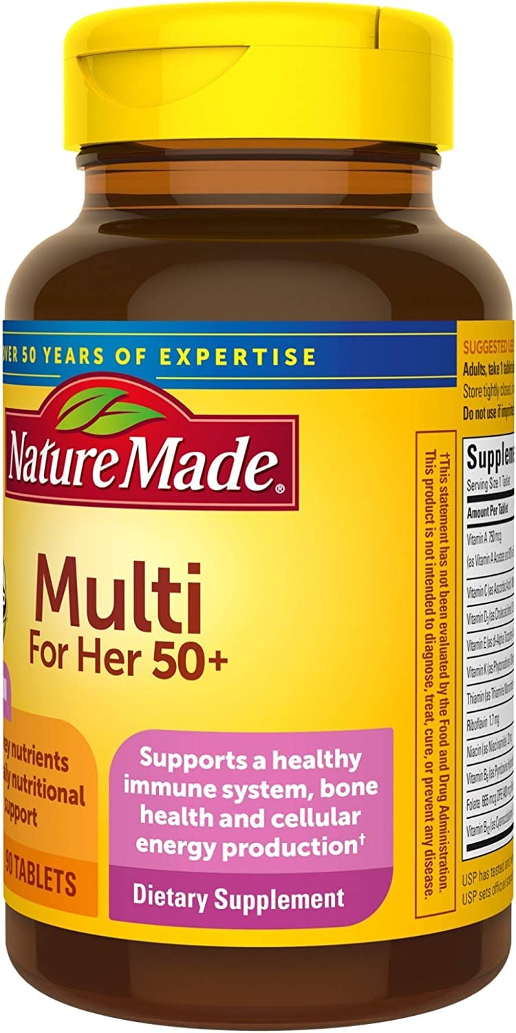 Nature Made Multi for Her 50+ Vitamin/Mineral Tablets 90 ea (Pack of 4) Nature Made