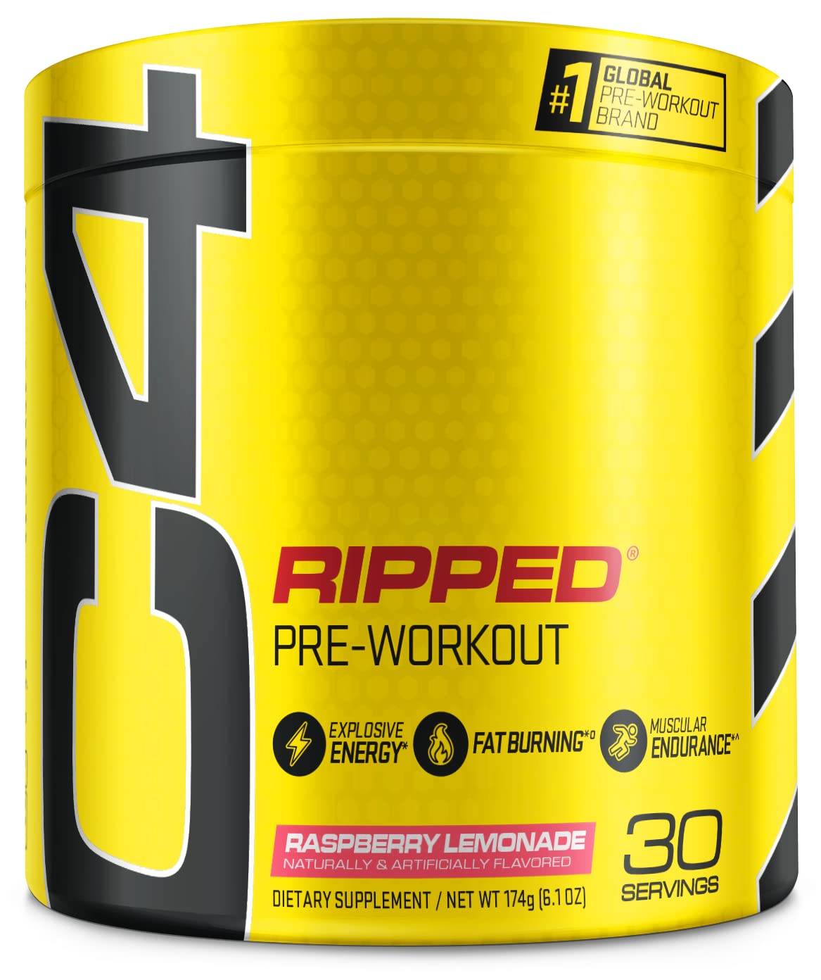 Cellucor C4 Ripped Pre Workout Powder Raspberry Lemonade | Creatine Free + Sugar Free
