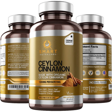 SMART NUTRA LABS Organic Ceylon Cinnamon Supplement 1200mg per