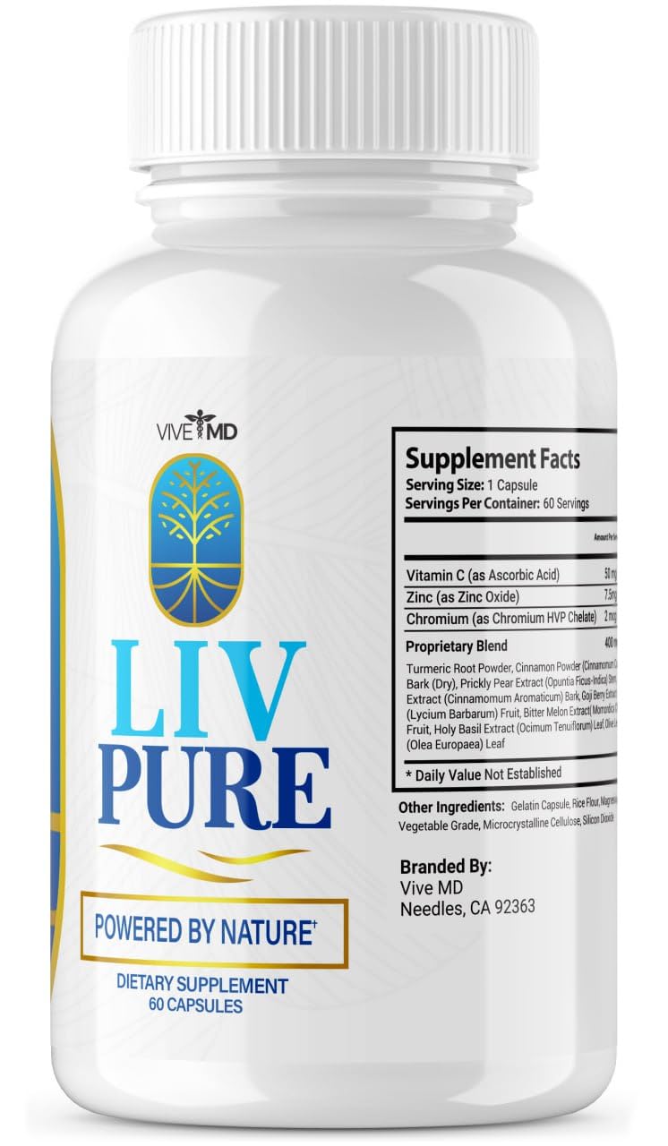 Liv Pure Capsules - Official Formula - Liv Pure Liver Detox Cleanse & Repair - Liver Supplem VIVE MD