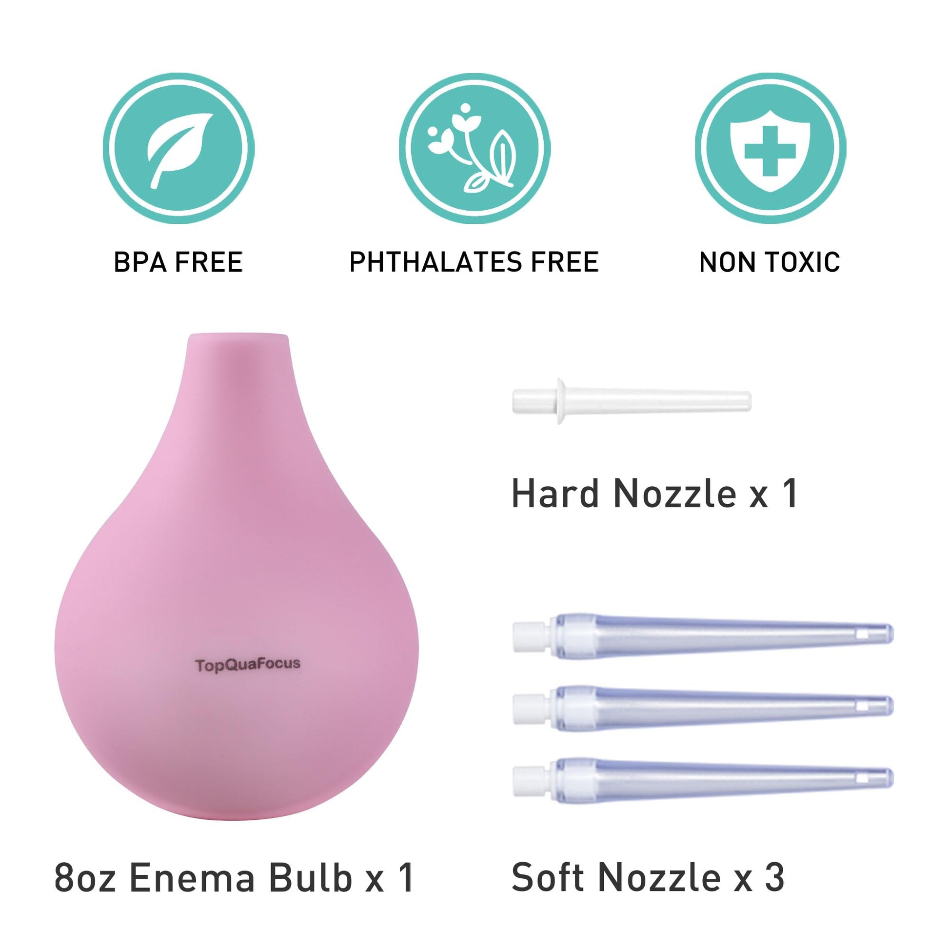 TopQuaFocus 8oz Enema Bulb Kit Anal and Vaginal Douche Bulb for Men Flushing System Enemas Silicone TopQuaFocus