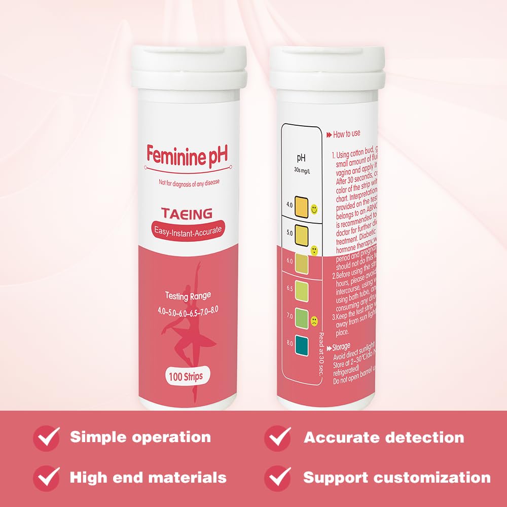 TAEING Vaginal Health pH Test Strips, 100pcs Feminine pH Test for Women, pH-Balance Monitor My Store
