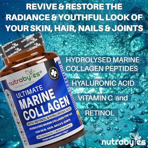 High Strength Marine Collagen with Hyaluronic Acid, Retinol and Vitamin C NUTRABYTES